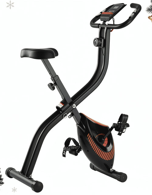 Load image into Gallery viewer, Exercise Bike 16 Levels Magnetic Resistance Folding Stationary Bike for Home with LCD Monitor Phone Holder Portable
