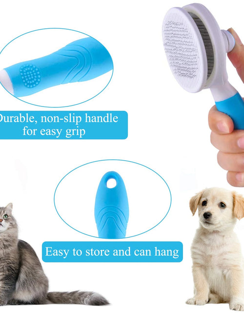 Load image into Gallery viewer, Cat and Dog Brush, Self Cleaning Deshedding Tool for Undercoat, Mats, Knots, Flakes - All Hair Lengths
