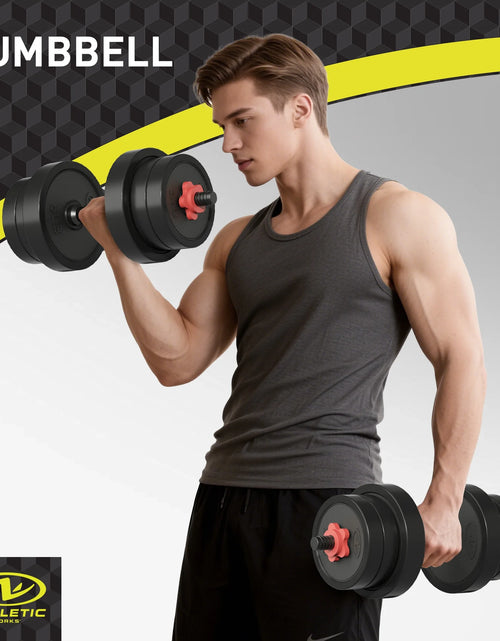 Load image into Gallery viewer, 40LB 5 in 1 Adjustable Dumbbell Set , Fitness Exercises for Home Gym, Black, 1-Inch Holes Fit Standard Sized Bar
