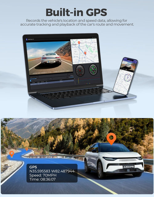 Load image into Gallery viewer, 3 Channel Dash Cam with 4K Wifi , Dual Front and Rear for Car 4K+1080P Free 64GB Card, Built-In GPS 24H Parking Mode IR Night Vision WDR 3.19" IPS, Max up Support to 256GB, Easy to Install
