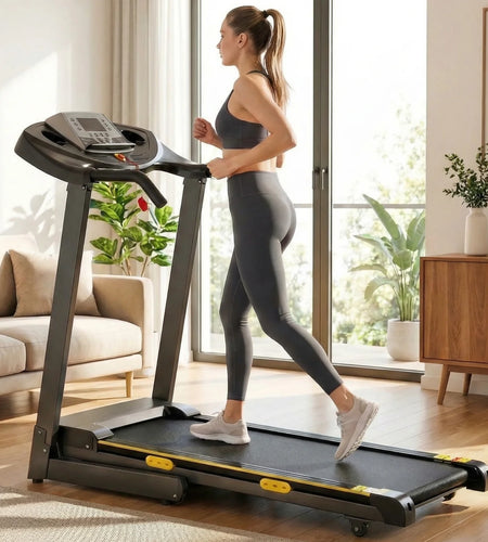 Treadmill with Incline Folding with 12 Level Automatic Incline 2.5Hp Power 8.5Mhp Speed Running Machine 15 Preset Training Program Electric Treadmill for Home Use