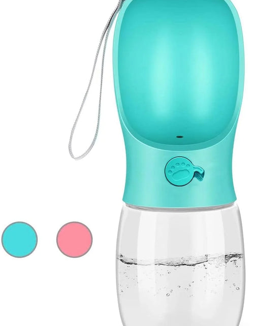 Load image into Gallery viewer, 8.3*2.5" Dog Water Bottle, 12Oz Leak Proof Portable Puppy Water Dispenser with Drinking Feeder for Pets Outdoor Walking Hiking Travel Food Grade Plastic - Blue
