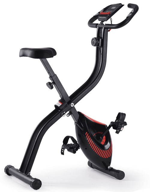 Load image into Gallery viewer, Exercise Bike 16 Levels Magnetic Resistance Folding Stationary Bike for Home with LCD Monitor Phone Holder Portable
