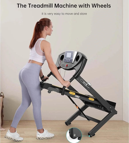 Treadmill with Incline Folding with 12 Level Automatic Incline 2.5Hp Power 8.5Mhp Speed Running Machine 15 Preset Training Program Electric Treadmill for Home Use