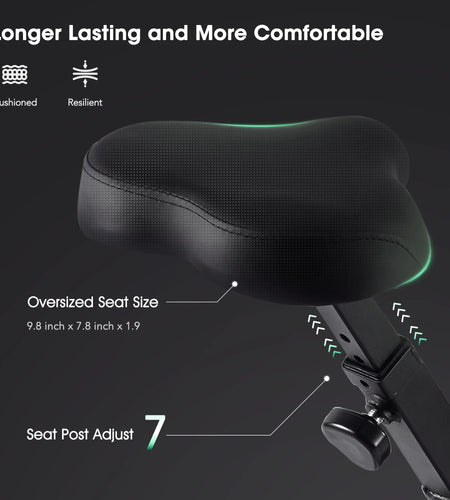 Exercise Bike 16 Levels Magnetic Resistance Folding Stationary Bike for Home with LCD Monitor Phone Holder Portable