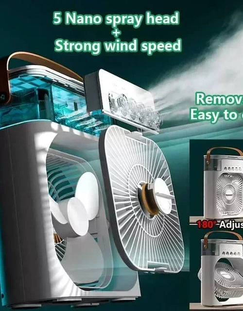 Load image into Gallery viewer, 3 in 1 New Fan Air Conditioner Household Small Air Cooler LED Night Light Portable Humidifier Air Adjustment Fan Office Home Fan
