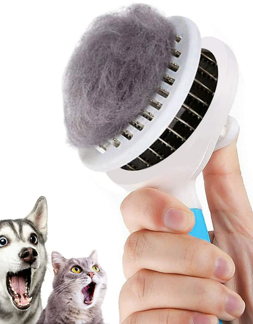 Load image into Gallery viewer, Cat and Dog Brush, Self Cleaning Deshedding Tool for Undercoat, Mats, Knots, Flakes - All Hair Lengths
