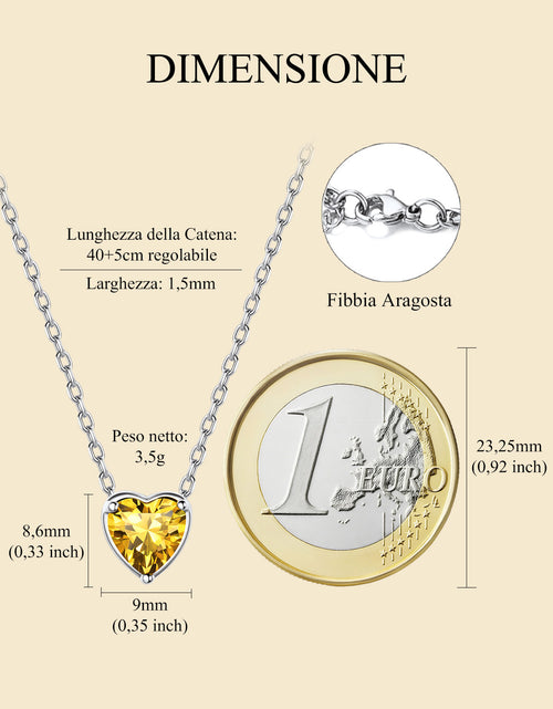 Load image into Gallery viewer, Silver Necklace 925 Sterling Silver Birthstone Love Heart Necklace Gifts for Women
