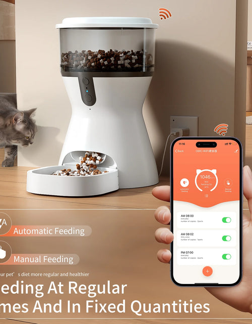 Load image into Gallery viewer, Automatic Cat Feeders 2.4G Wifi, Automatic Dog Food Dispenser, Timed Pet Feeder with 10S Dining Voice Record, 20 Cups/4L Smart Pet Feeder, Auto Pet Feeder for Cats and Small Dogs
