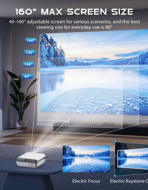 Load image into Gallery viewer, 4K Supported Google TV Projector,Google Officially Licensed,Dolby Audio,Electric Focus &amp; Auto Vertical Keystone
