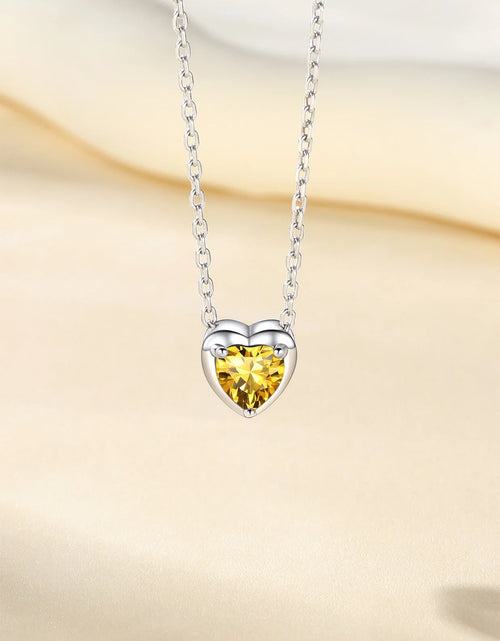 Load image into Gallery viewer, Silver Necklace 925 Sterling Silver Birthstone Love Heart Necklace Gifts for Women
