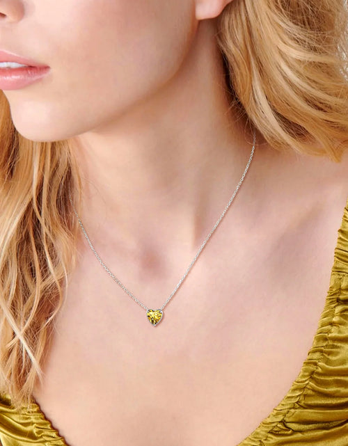 Load image into Gallery viewer, Silver Necklace 925 Sterling Silver Birthstone Love Heart Necklace Gifts for Women
