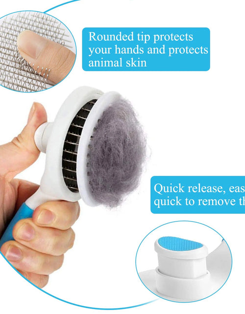 Load image into Gallery viewer, Cat and Dog Brush, Self Cleaning Deshedding Tool for Undercoat, Mats, Knots, Flakes - All Hair Lengths
