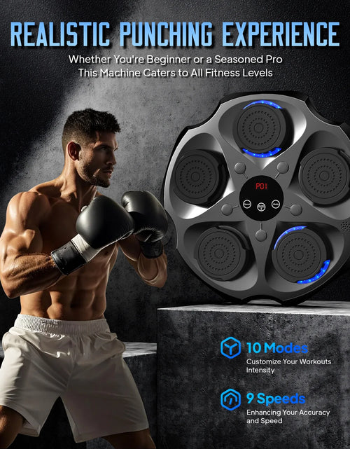 Load image into Gallery viewer, Music Boxing Machine with Boxing Gloves, Wall Mounted Smart Bluetooth Music Boxing Trainer, Electronic Boxing Target Workout Punching Equipment for Home, Indoor and Gym
