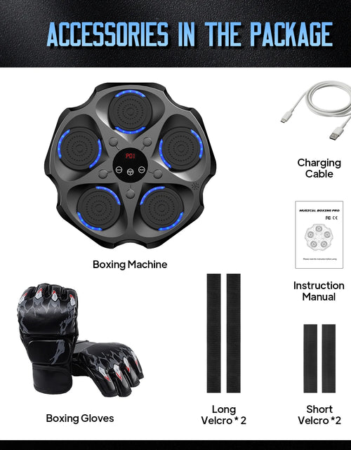Load image into Gallery viewer, Music Boxing Machine with Boxing Gloves, Wall Mounted Smart Bluetooth Music Boxing Trainer, Electronic Boxing Target Workout Punching Equipment for Home, Indoor and Gym
