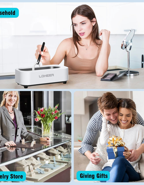 Load image into Gallery viewer, Ultrasonic Jewelry Cleaner, 12Oz 48Khz Ultrasonic Cleaner for Rings, Glasses, Jewelry
