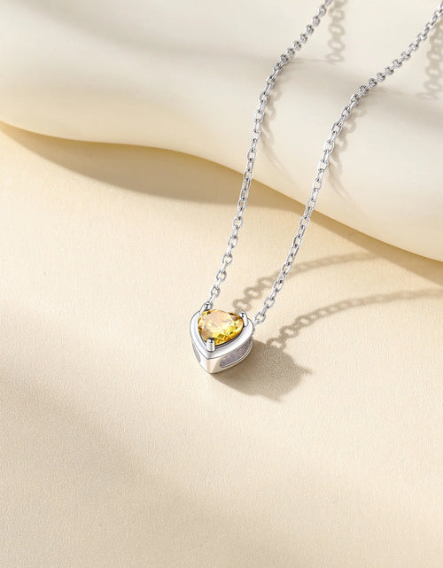 Load image into Gallery viewer, Silver Necklace 925 Sterling Silver Birthstone Love Heart Necklace Gifts for Women
