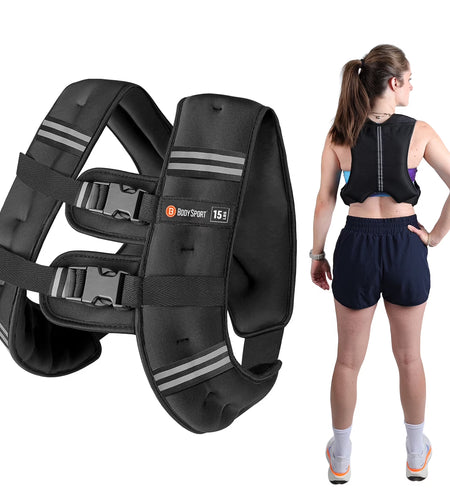 Weighted Vest, 15 Lb. - Adjustable Fitness Vest for Strength Training, Running, Walking, and Endurance Workouts