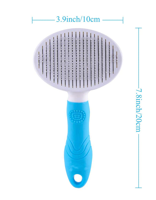 Load image into Gallery viewer, Cat and Dog Brush, Self Cleaning Deshedding Tool for Undercoat, Mats, Knots, Flakes - All Hair Lengths
