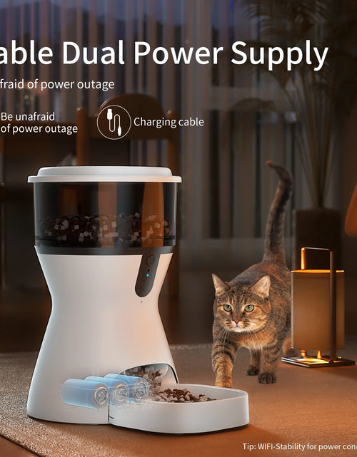 Load image into Gallery viewer, Automatic Cat Feeders 2.4G Wifi, Automatic Dog Food Dispenser, Timed Pet Feeder with 10S Dining Voice Record, 20 Cups/4L Smart Pet Feeder, Auto Pet Feeder for Cats and Small Dogs
