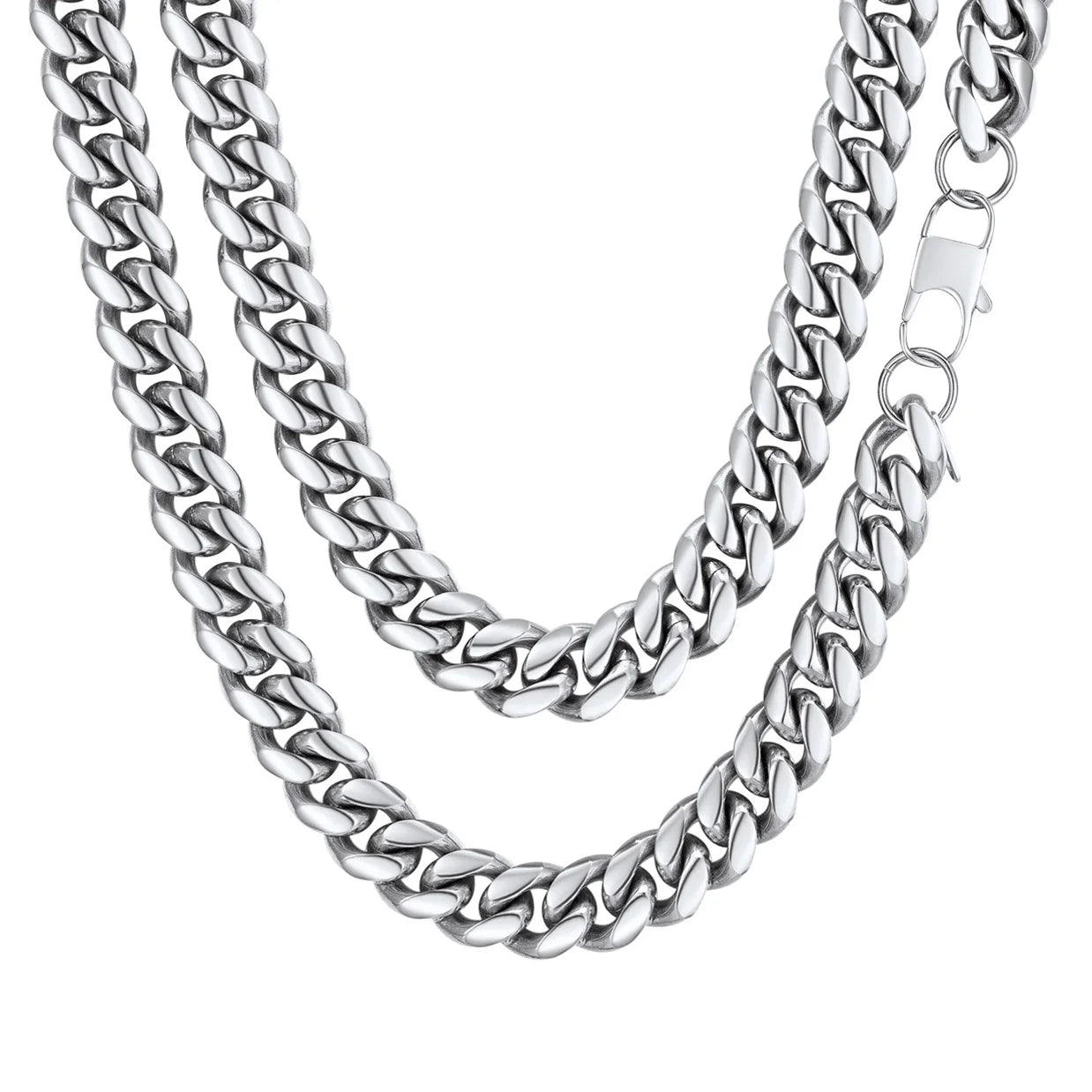 Men Jewelry Hiphop Cuban Chain Stainless Steel Necklace 26Inch 10MM Silver Color Mens Gifts for Dad