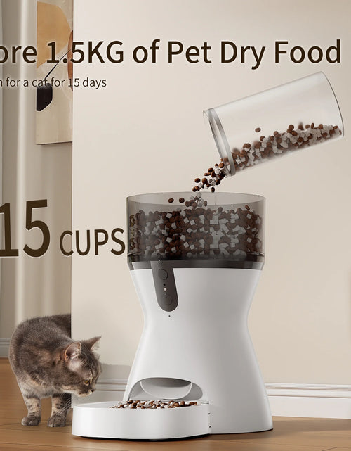 Load image into Gallery viewer, Automatic Cat Feeders 2.4G Wifi, Automatic Dog Food Dispenser, Timed Pet Feeder with 10S Dining Voice Record, 20 Cups/4L Smart Pet Feeder, Auto Pet Feeder for Cats and Small Dogs
